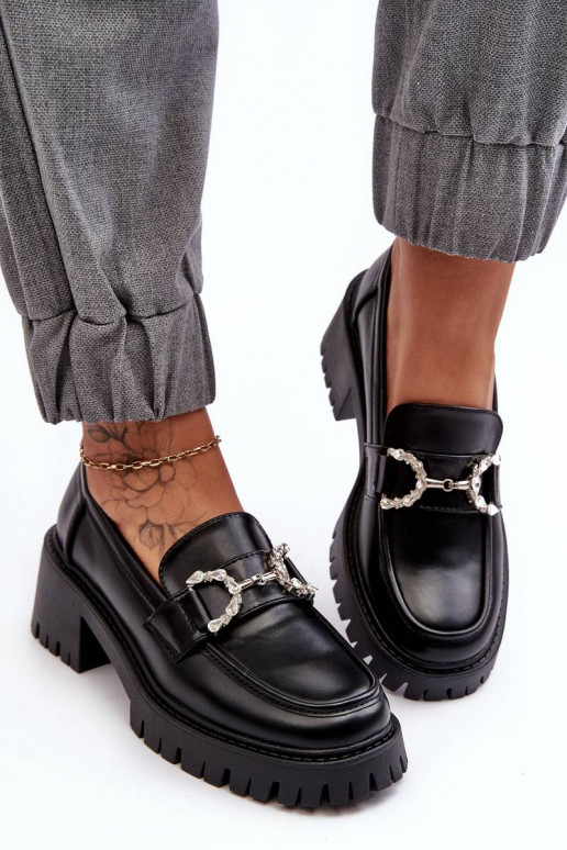 Mocasines con tacón ancho en negro... Mocasines con tacón ancho en negro...