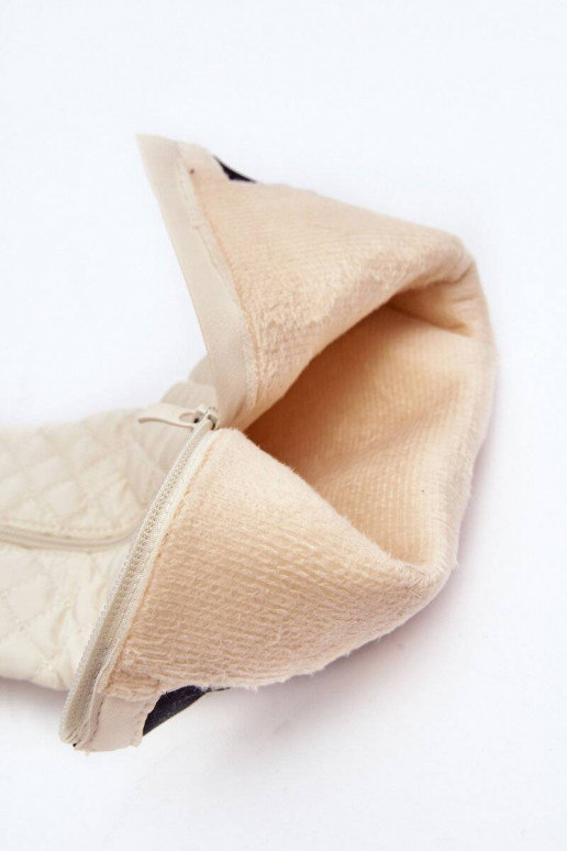 botas largas acolchadas Amalfri beige con tacón ancho