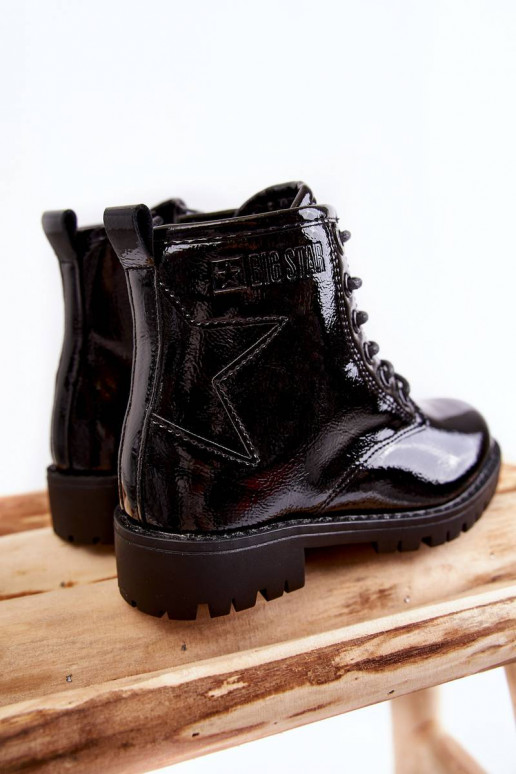 Botas infantiles calentitas efecto barniz Big Star color negro