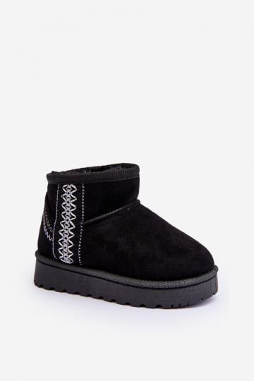 Botas de nieve infantiles abrigadas en color negro Leonora