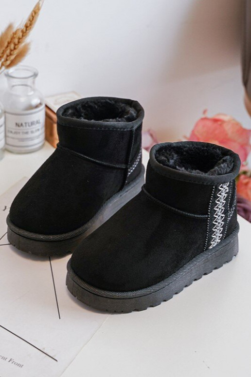 Botas de nieve infantiles abrigadas en color negro Leonora