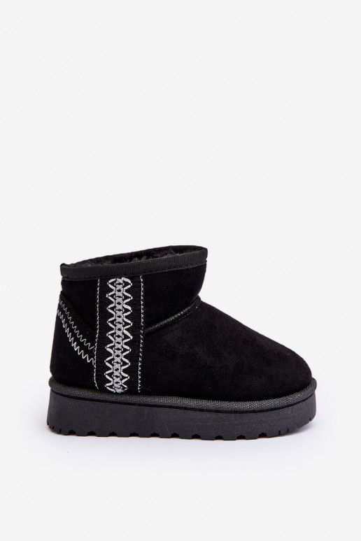 Botas de nieve infantiles abrigadas en color negro Leonora