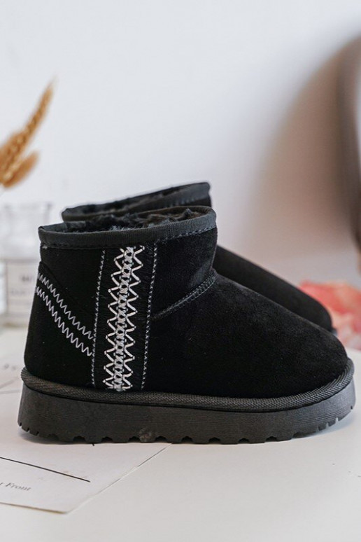 Botas de nieve infantiles abrigadas en color negro Leonora