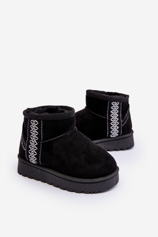 Botas de nieve infantiles abrigadas en color negro Leonora