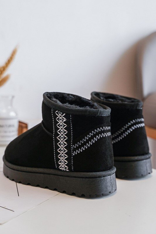 Botas de nieve infantiles abrigadas en color negro Leonora