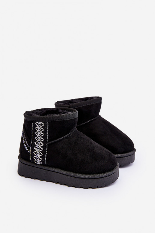 Botas de nieve infantiles abrigadas en color negro Leonora