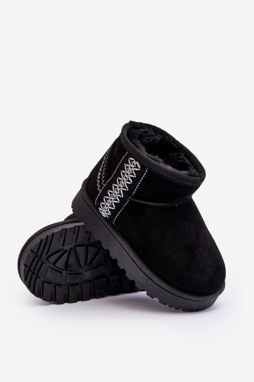 Botas de nieve infantiles abrigadas en color negro Leonora
