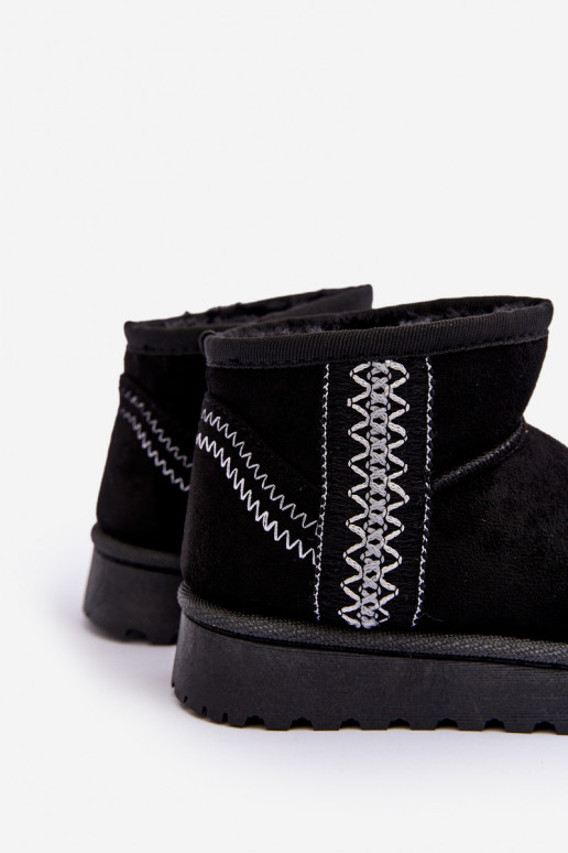 Botas de nieve infantiles abrigadas en color negro Leonora