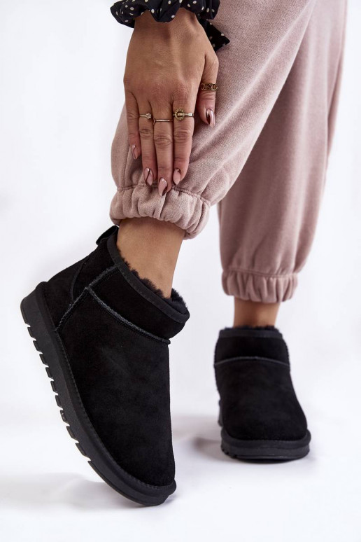 Botas para la nieve de ante en negro Shelie