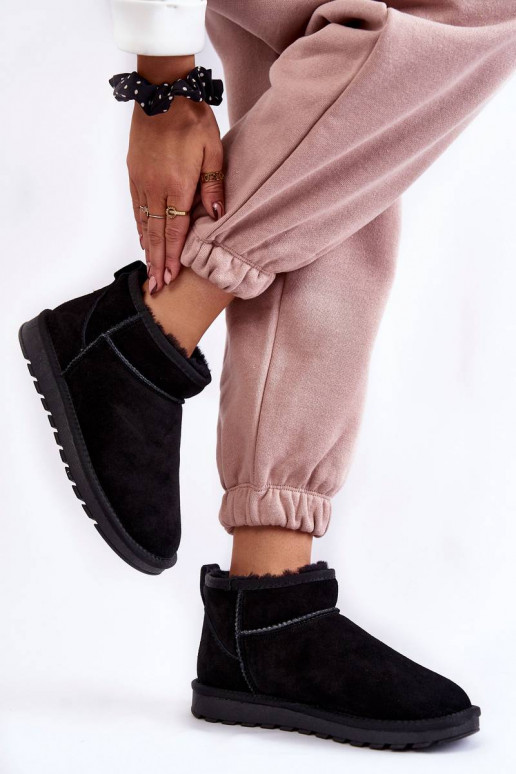 Botas para la nieve de ante en negro Shelie