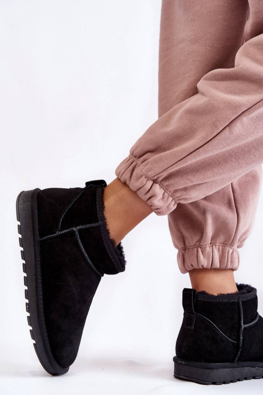Botas para la nieve de ante en negro Shelie