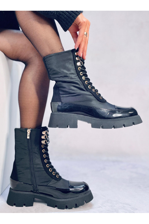 Botas con cordones en color negro MERCED NEGRO