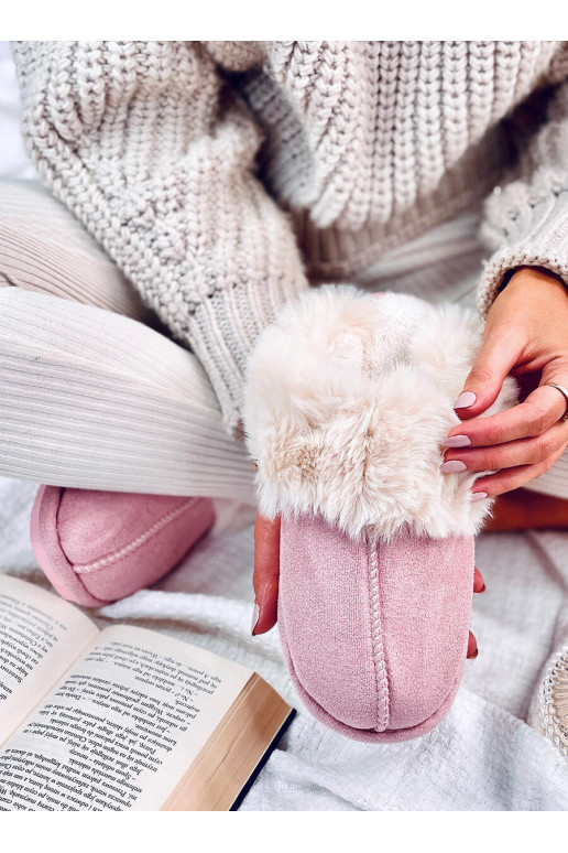 Pantuflas con pelo color rosa OTTEYS