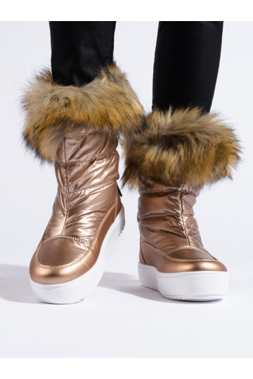 botas de nieve con pelo en...