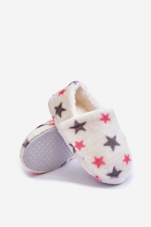 Pantuflas infantiles calefactables en color blanco Meyra