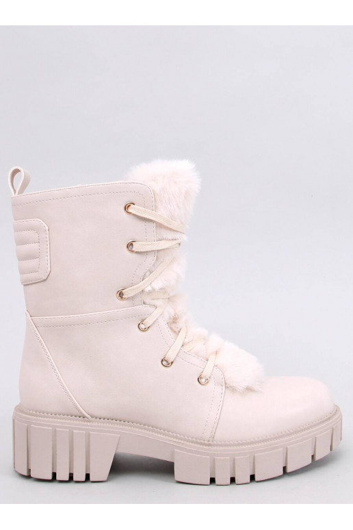 Botas con cordones y pelo MELVIN BEIGE
