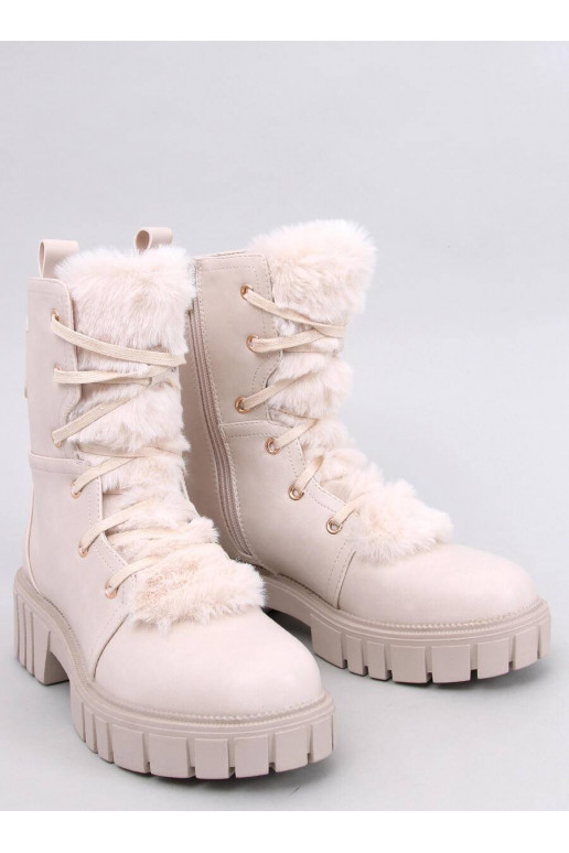 Botas con cordones y pelo MELVIN BEIGE