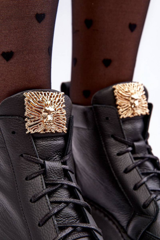 Botines con cordones en color negro Nicole