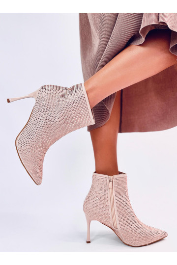 Botas de tacón fino con cristales DEMISH CHAMPAGNE