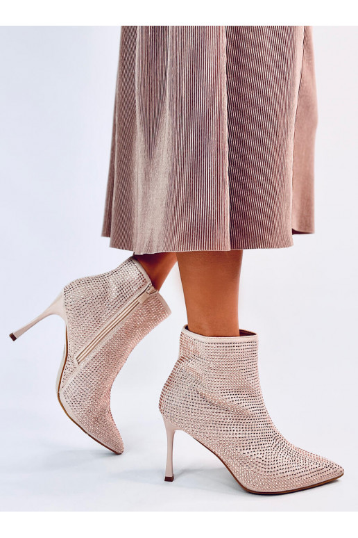 Botas de tacón fino con cristales DEMISH CHAMPAGNE