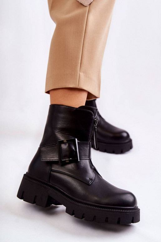 Botas cálidas con cremalleras en negro Torey