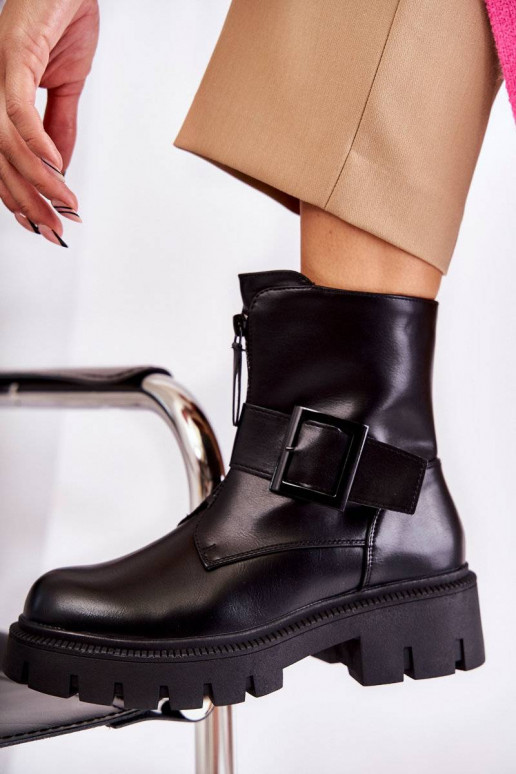 Botas cálidas con cremalleras en negro Torey