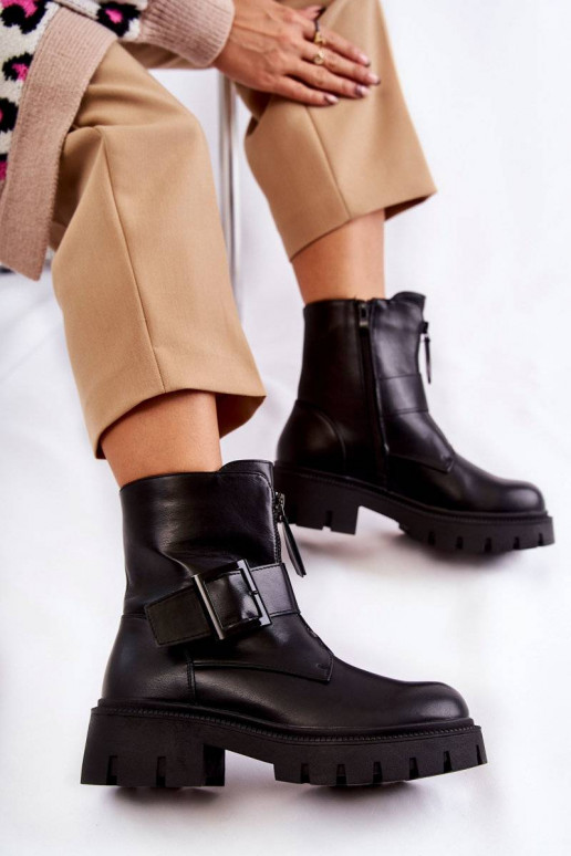Botas cálidas con cremalleras en negro Torey