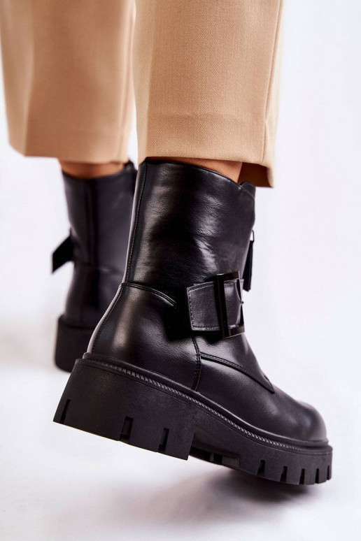 Botas cálidas con cremalleras en negro Torey