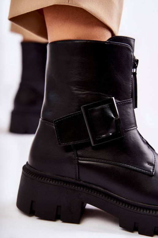 Botas cálidas con cremalleras en negro Torey