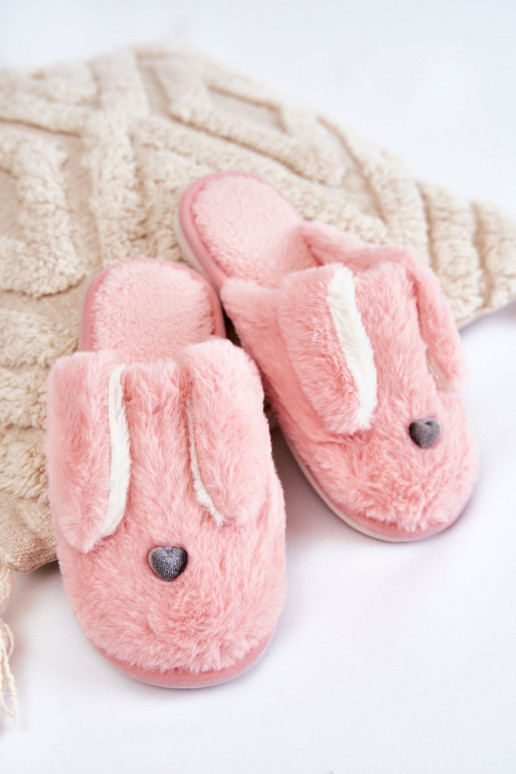 Chanclas con pelo Remmi en tono rosa claro