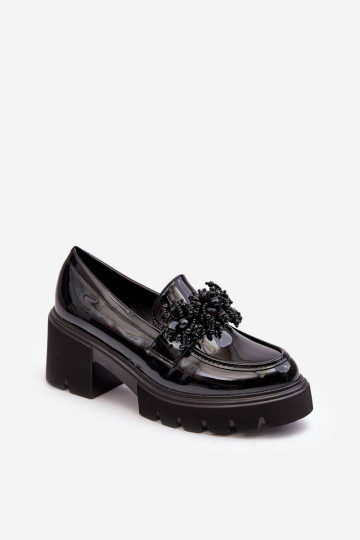 Zapatos de mujer en charol con adornos en color negro Renesma 2