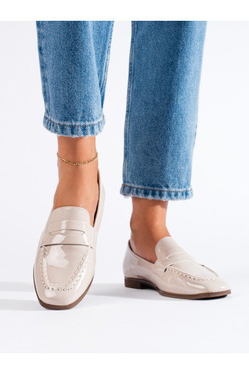 Mocasines de mujer lacados beige Shelovet