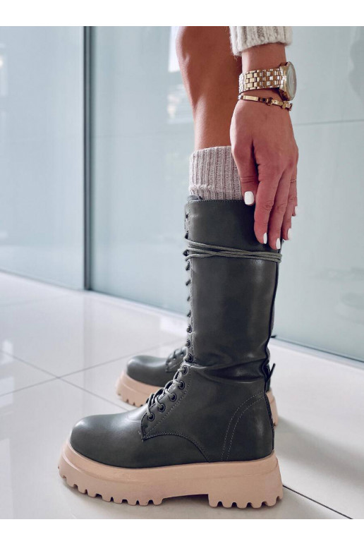 Botas largas con cordones ZONA VERDE