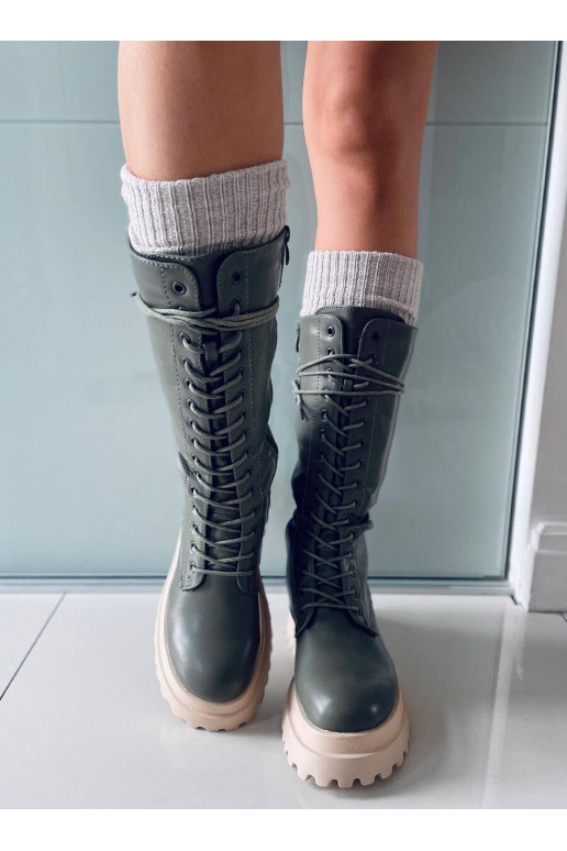 Botas largas con cordones ZONA VERDE