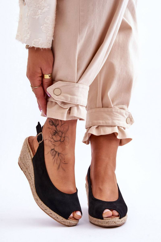 Sandalias con plataforma de ante en...