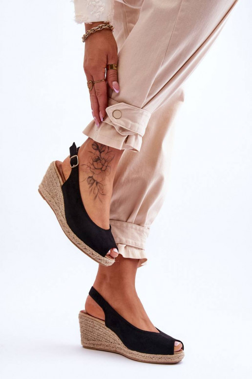 Sandalias con plataforma de ante en...