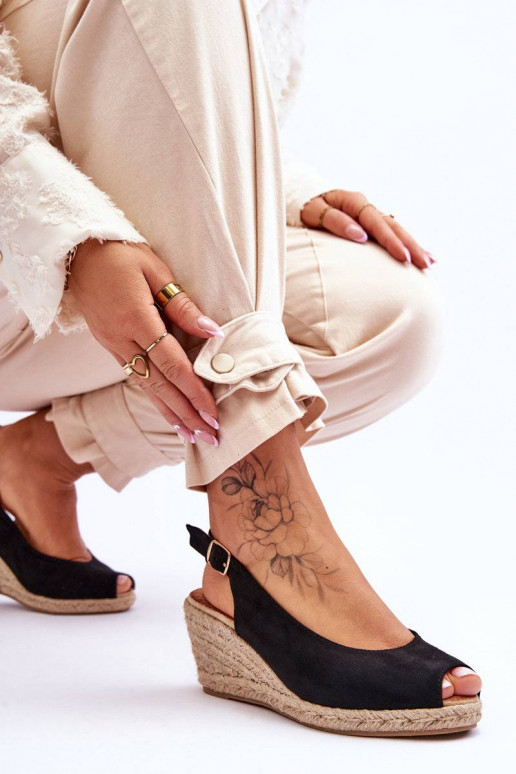 Sandalias con plataforma de ante en...