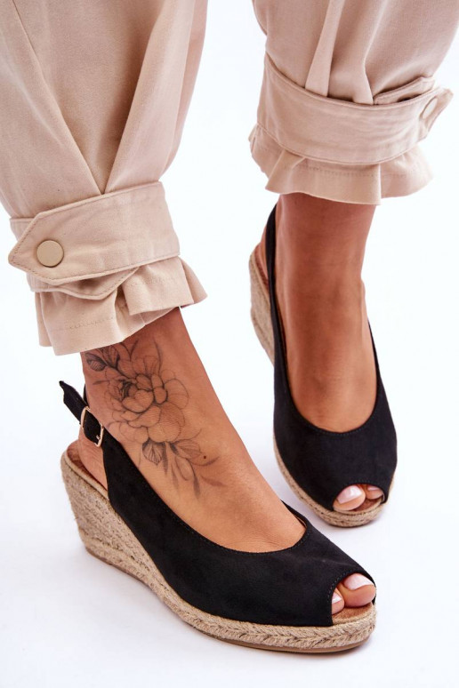 Sandalias con plataforma de ante en...