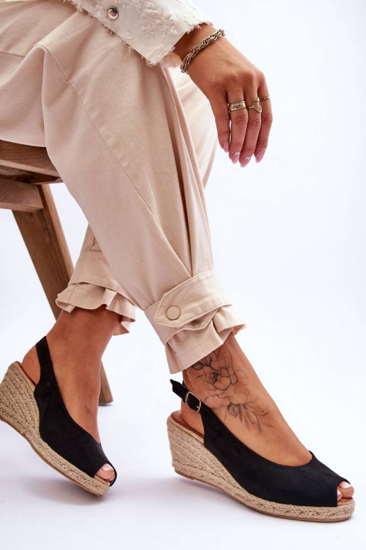 Sandalias con plataforma de ante en...