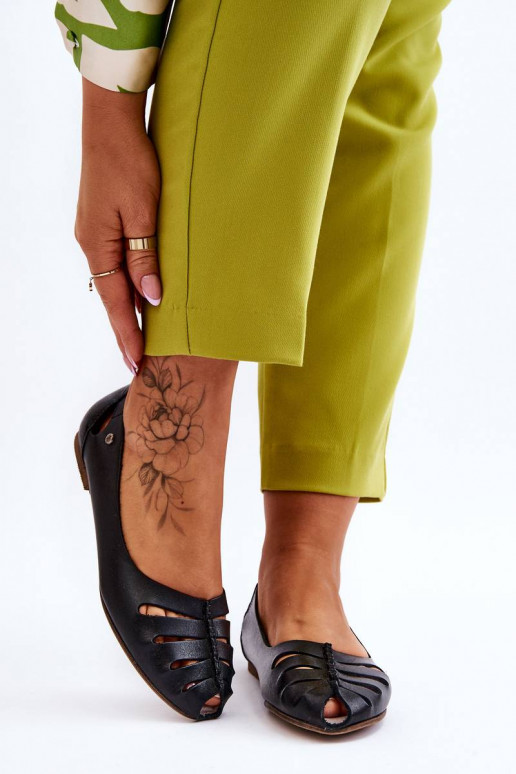 Bailarinas cómodas de piel natural en... Bailarinas cómodas de piel natural en...