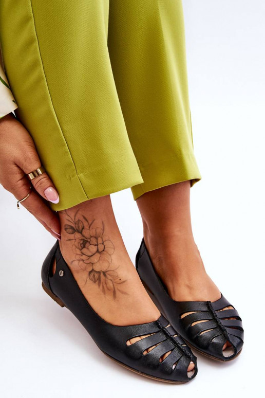 Bailarinas cómodas de piel natural en... Bailarinas cómodas de piel natural en...