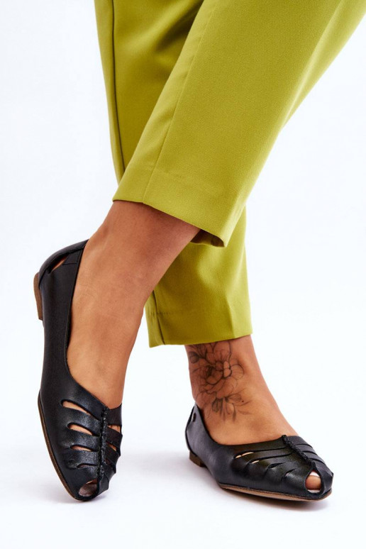 Bailarinas cómodas de piel natural en... Bailarinas cómodas de piel natural en...