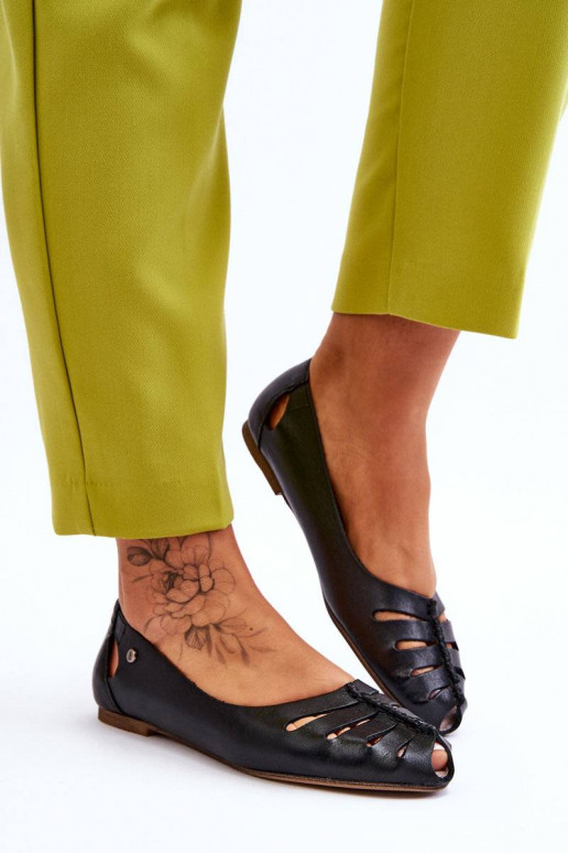 Bailarinas cómodas de piel natural en... Bailarinas cómodas de piel natural en...