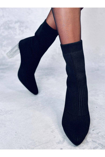 Botas elegantes con tacón transparente DESTANI NEGRO 2