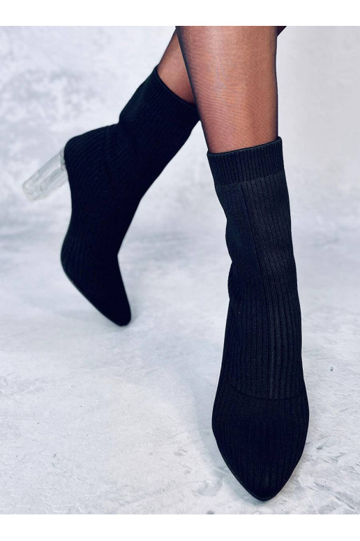 Botas elegantes con tacón transparente DESTANI NEGRO