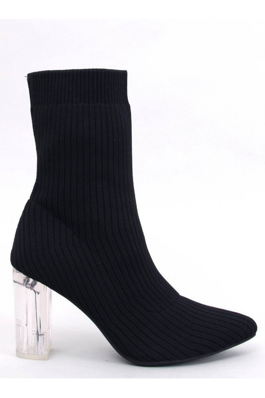 Botas elegantes con tacón transparente DESTANI NEGRO
