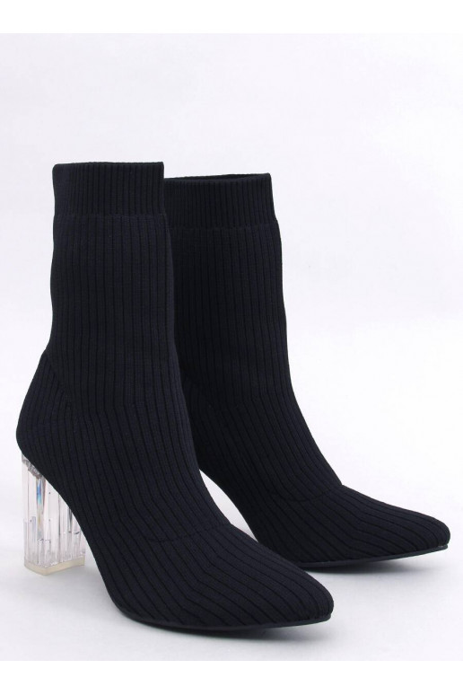 Botas elegantes con tacón transparente DESTANI NEGRO