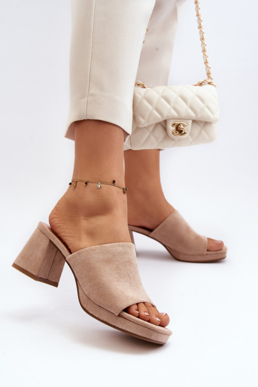 Sandalias con tacón beige Bralya Sandalias con tacón beige Bralya