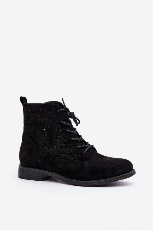 S.Barski Botas negras con estampados