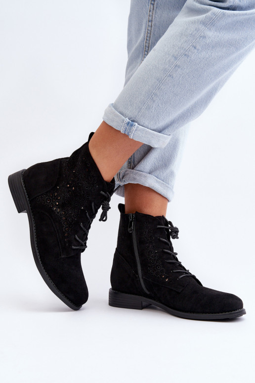 S.Barski Botas negras con estampados